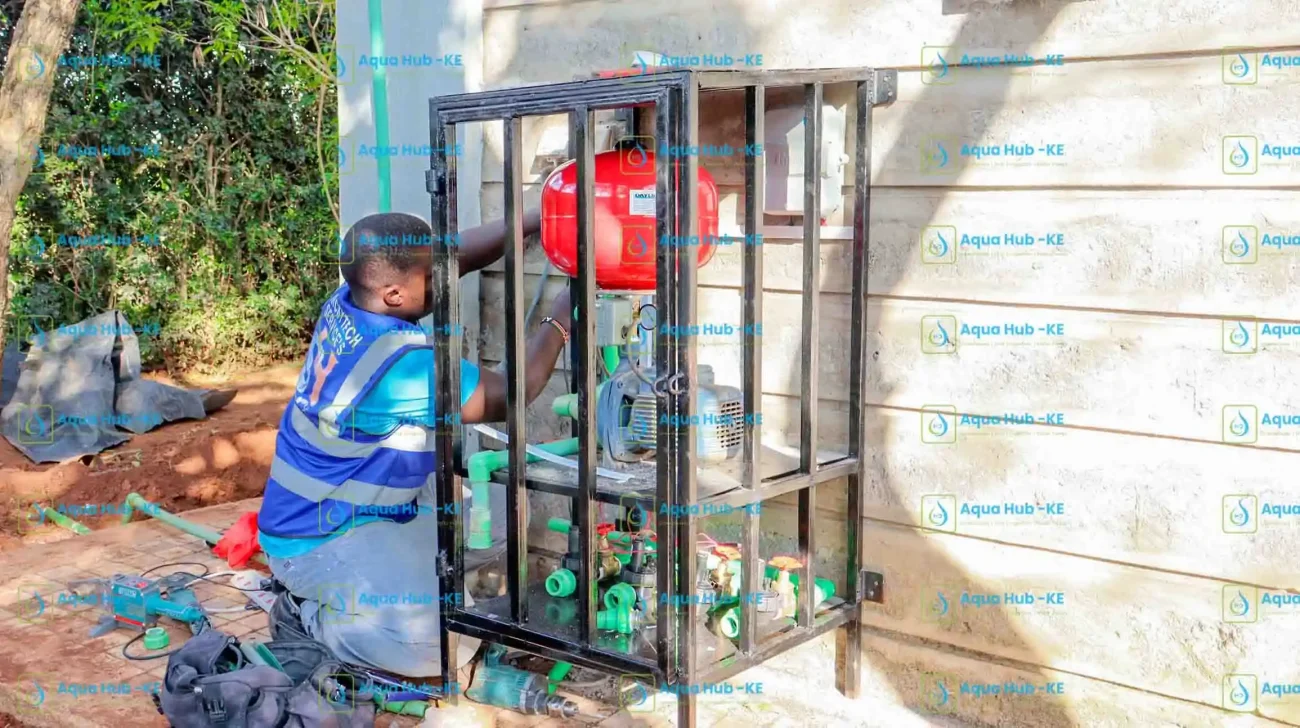 Domestic water pump installation by Aqua Hub Kenya
