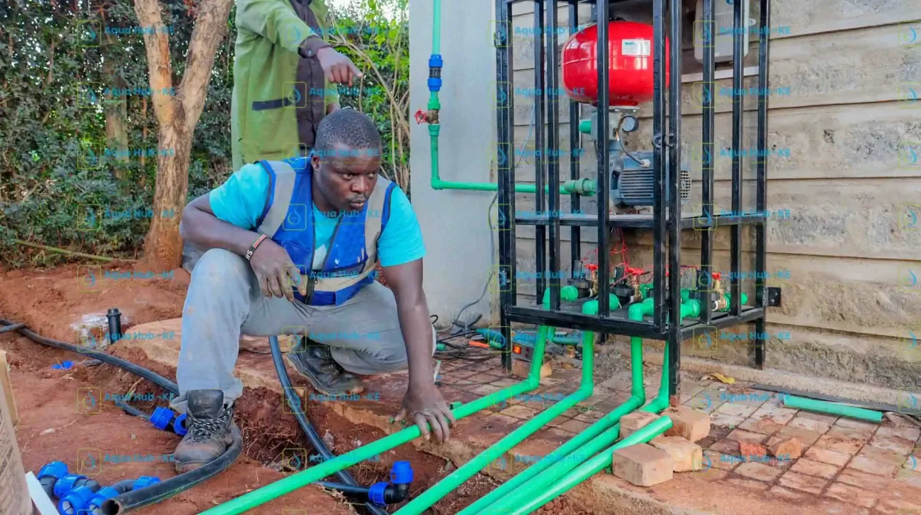 Pump installation for lawn irrigation in Kenya